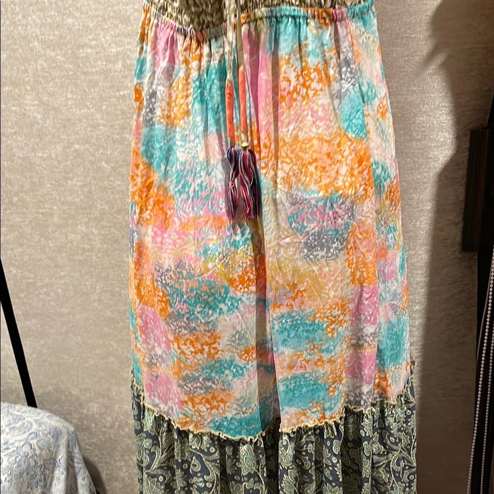 Multicolor Patchwork Maxi Dress - image 7